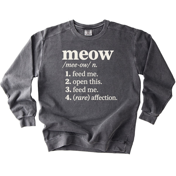 Meow Definition Sweatshirt - Rogue Cat Club